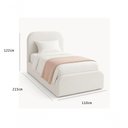 Ver imagem 3 de Cama Solteiro Cabeceira Estofada Estrutura MDF-MDP Linho Off White Jasper Móveis