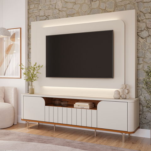 Estante Home para Tv 70 Polegadas 2 Portas 1 Gaveta Diamantina