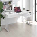 Ver imagem 1 de Mesa Escrivaninha Home Office Ecos 100 Cm 2 Gavetas - Branco