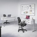 Ver imagem 3 de Mesa Escrivaninha Home Office Ecos 100 Cm 2 Gavetas - Branco