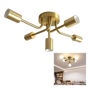 Lustre Sputnik Luminaria 5 Lampadas E27 Assimetrico Candelabro Aranha Iluminaçao Comercial Residenci