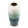 Vaso Cilindro em Cerâmica Bege e Azul Claro - 1