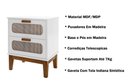 Ver imagem 4 de Conjunto Mesa de Cabeceira Retro Pes de Madeira 2 Gavetas Cor Branco