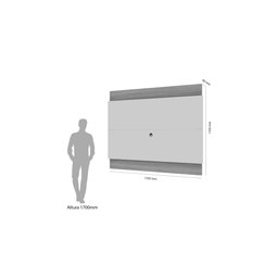 Rack com Painel para Sala ou Quarto e Tv de até 52" com 1 Gaveta e 2 Portas 1,35m Camaru com Cinza - 6