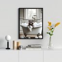 Ver imagem 2 de Quadro Banheiro Guaxinim Tomando Banho 45x34cm:moldura Preta
