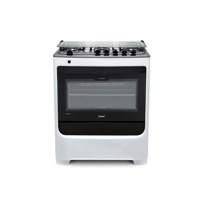 Fogão de Piso Consul 5 Bocas Branco com Acendimento Automático e Botões Removíveis - Cfs5Nab Bivolt