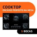 Ver imagem 2 de Cooktop 5 Bocas Brastemp com Grades Piatina e Acendimento Automático - Bdd75Ae