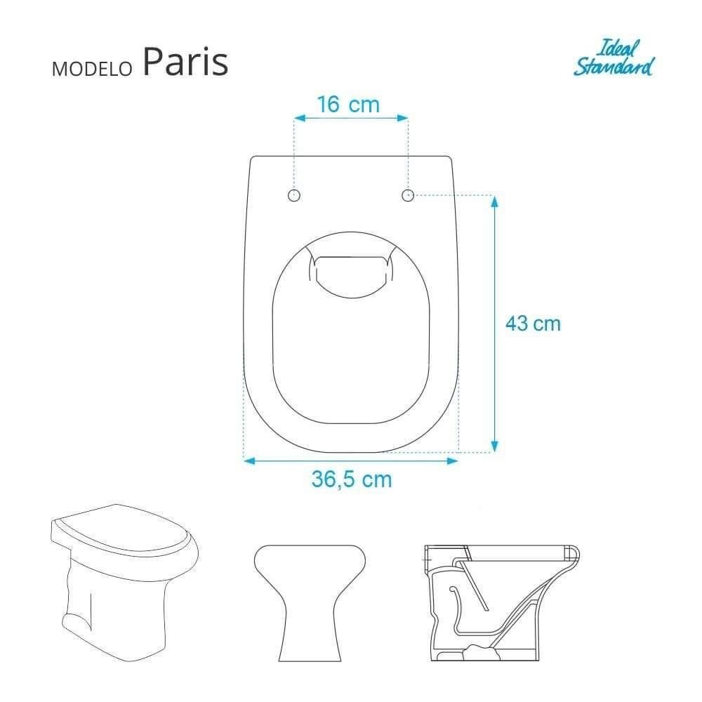 Assento Sanitário Poliéster Paris Transparente para Ideal Standard - 3