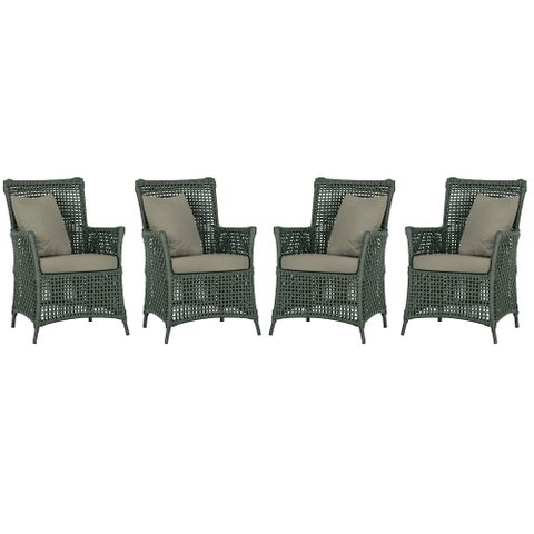 4 Poltronas Igapó Alumínio Micro Pintura Preta Corda Náutica Estofado 8