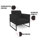 Ver imagem 6 de Poltrona Base Industrial Alta Preto Marisa Veludo D03 - D’Rossi