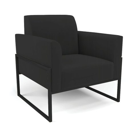 Poltrona Base Industrial Alta Preto Marisa Veludo D03 - D’Rossi