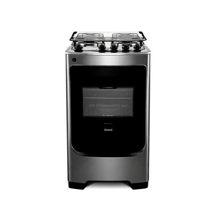 Fogão Consul 4 Bocas Cor Inox com Acendimento Automático - Cfo4Nar