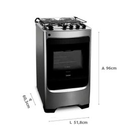 Fogão Consul 4 Bocas Cor Inox com Acendimento Automático - Cfo4Nar - 9