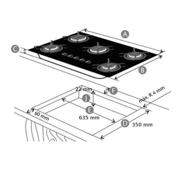 Cooktop 5 Bocas Consul com Quadrichama e Acendimento Automático - Cdd75Ae - 5