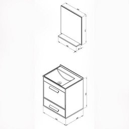 Gabinete para Banheiro com Espelheira Balcony UP (Não acompanha torneira e acessórios) - 2 Gabinete para Banheiro com Espelheira Balcony UP (Não acompanha torneira e acessórios) - 2