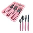 Ver imagem 1 de Jogo de Talheres Faqueiro Aço Inox com Gaveteiro - Rosa
