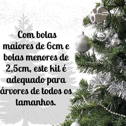 Kit 44 Peças Enfeite Natalino Estrela Bolinhas Festão Cordão Cor:prata - 5