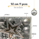 Ver imagem 3 de Kit 44 Peças Enfeite Natalino Estrela Bolinhas Festão Cordão Cor:prata