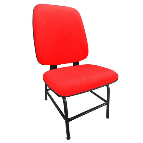 Cadeira Cadeirão Fixo Estofado Max Reforçada até 180 Kg Tecido Vermelha