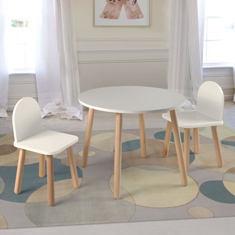 Conjunto Infantil Mesa + 2 Cadeiras Branco
