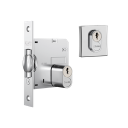 Fechadura Stam Trinco Rolete Classic 1005 Externa Roseta Quadrada Cromado - 1
