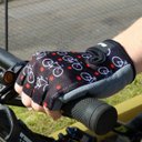 Ver imagem 2 de Luva Ciclismo Bike Masculino Feminino Dedo Curto Hupi Love Bike Preto Gg