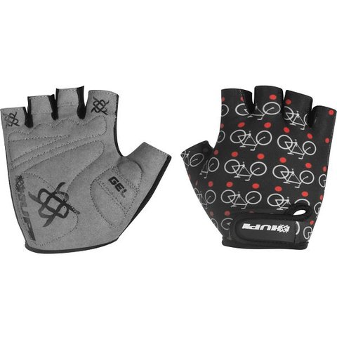 Luva Ciclismo Bike Masculino Feminino Dedo Curto Hupi Love Bike Preto Gg
