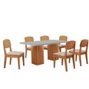 Ver imagem 2 de Mesa de Jantar Eloise 180cm Tampo Mdf Vidro com 6 Cadeiras Copper Premium Moderna Mobília