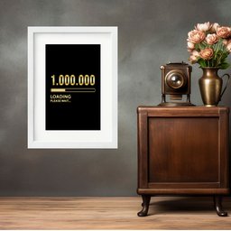 Quadro o Primeiro Milhão de Reais - 60x48cm:moldura Branca - 1