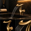 Ver imagem 1 de Torneira Banheiro Dourada Luxo Dubai Monocomando Cobre 100% Metal Goldenx
