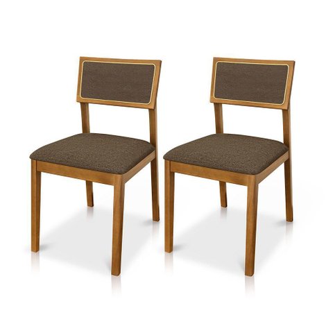 Kit 02 Cadeiras de Jantar e Living Millie Estofada Linho - Desk Design
