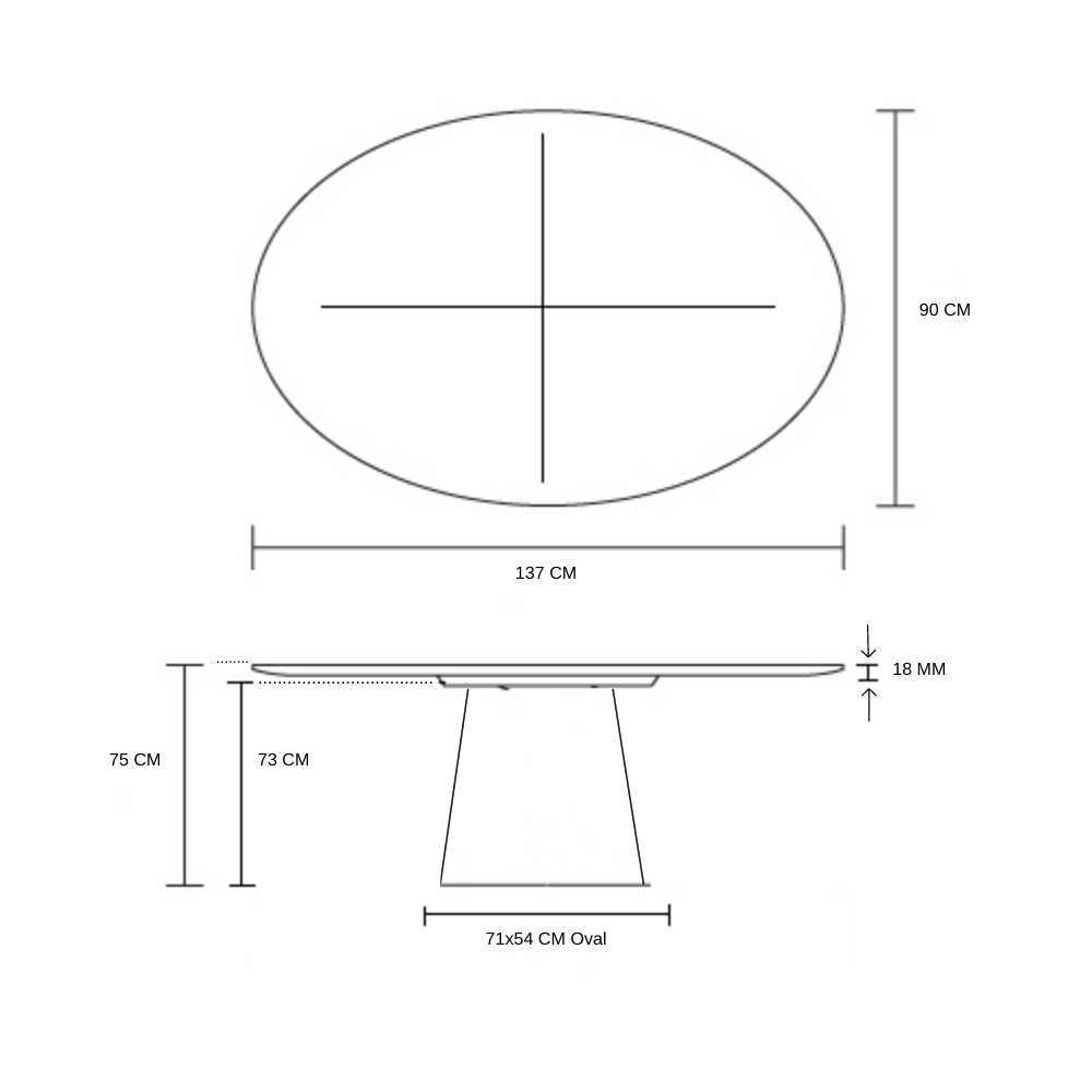 Mesa de Jantar Cone Oval 137x90 Cm Laqueada Linn Shop Mesa de Jantar Cone Laminada em Madeira Branco - 2