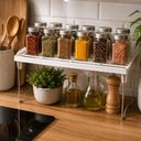 Ver imagem 2 de Organizador Empilhável Cozinha Prateleira Ajustável Pia Banheiro Sapateira Estante Branca