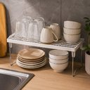 Ver imagem 5 de Organizador Empilhável Cozinha Prateleira Ajustável Pia Banheiro Sapateira Estante Branca