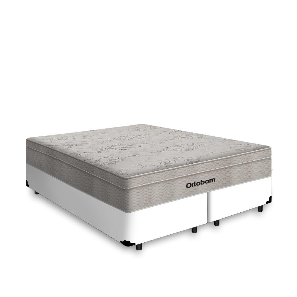 Cama Box Airtech King + Colchão de Molas Ensacadas - Ortobom - Spring - 193x203x62cm