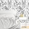 Papel de Parede Adesivo Paris Branco e Preto 170978 - 1