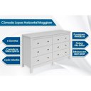Ver imagem 2 de Cômoda de Quarto Horizontal Maggiore C- 6 Gavetas Amêndoa-off White - Lopas
