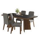 Ver imagem 2 de Conjunto Sala de Jantar Tampo de Madeira 4 Cadeiras Rustic/Preto/Silver Arles Madesa