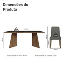 Ver imagem 3 de Conjunto Sala de Jantar Tampo de Madeira 4 Cadeiras Rustic/Preto/Silver Arles Madesa