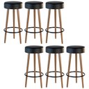Ver imagem 1 de Kit 6 Banquetas Estofada com Pés de Madeira Couríssimo Preto