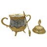 Açucareira Porta Açucar Lille com Alça Detalhada Colher Porcelana/metal G95 - Gran Belo - 4
