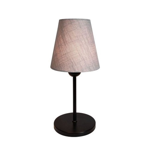 Abajur Cabeceira para Quarto Cone Vivare Md-2005 Cúpula em Tecido Cone - Bivolt - Preto / Rustico Ci