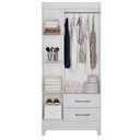 Ver imagem 7 de Guarda Roupa Solteiro Lima 3 Portas 182x82 Cm Branco Flex Moval