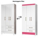 Ver imagem 5 de Guarda Roupa Solteiro Lima 3 Portas 182x82 Cm Branco Flex Moval