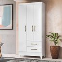 Ver mais imagens de Guarda Roupa Solteiro Lima 3 Portas 182x82 Cm Branco Flex Moval