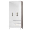 Ver imagem 1 de Guarda Roupa Solteiro Lima 3 Portas 182x82 Cm Branco Flex Moval