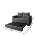 Ver imagem 7 de Sofá Cama 2 Lugares Casal 1,50 Mts Bouclê Luma Matrix Cor:linho Chumbo