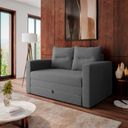 Ver imagem 2 de Sofá Cama 2 Lugares Casal 1,50 Mts Bouclê Luma Matrix Cor:linho Chumbo