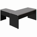 Ver imagem 4 de Mesa de Escritório Escrivaninha L 1,70m Pé Painel F5 Office Cor:cinza Sagrado com Preto