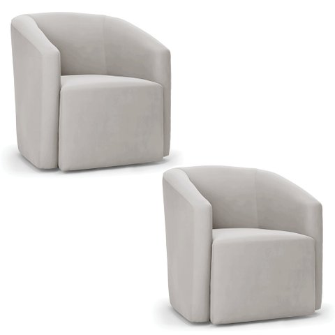 Poltrona Decorativa Orgânica Kit 2 Stella Max Veludo D03 - D’Rossi